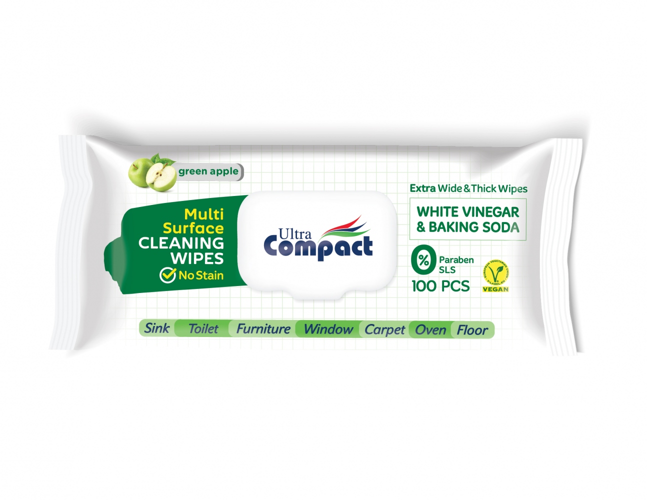 pics/Ultra Compact/Multi surface cleaning wp/ultra-compact-multi-surface-cleaning-wipes-white-green-apple-vinegar-baking-soda.jpg